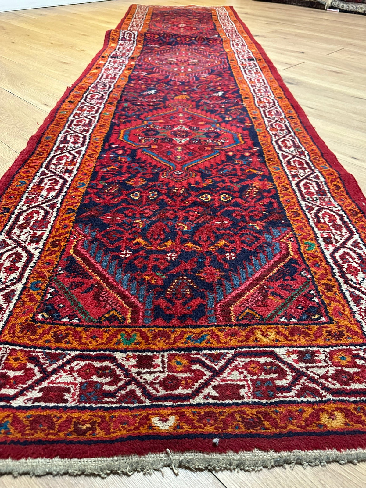 Handgeknüpfter Hamadan Orient-Läufer 317x80 cm