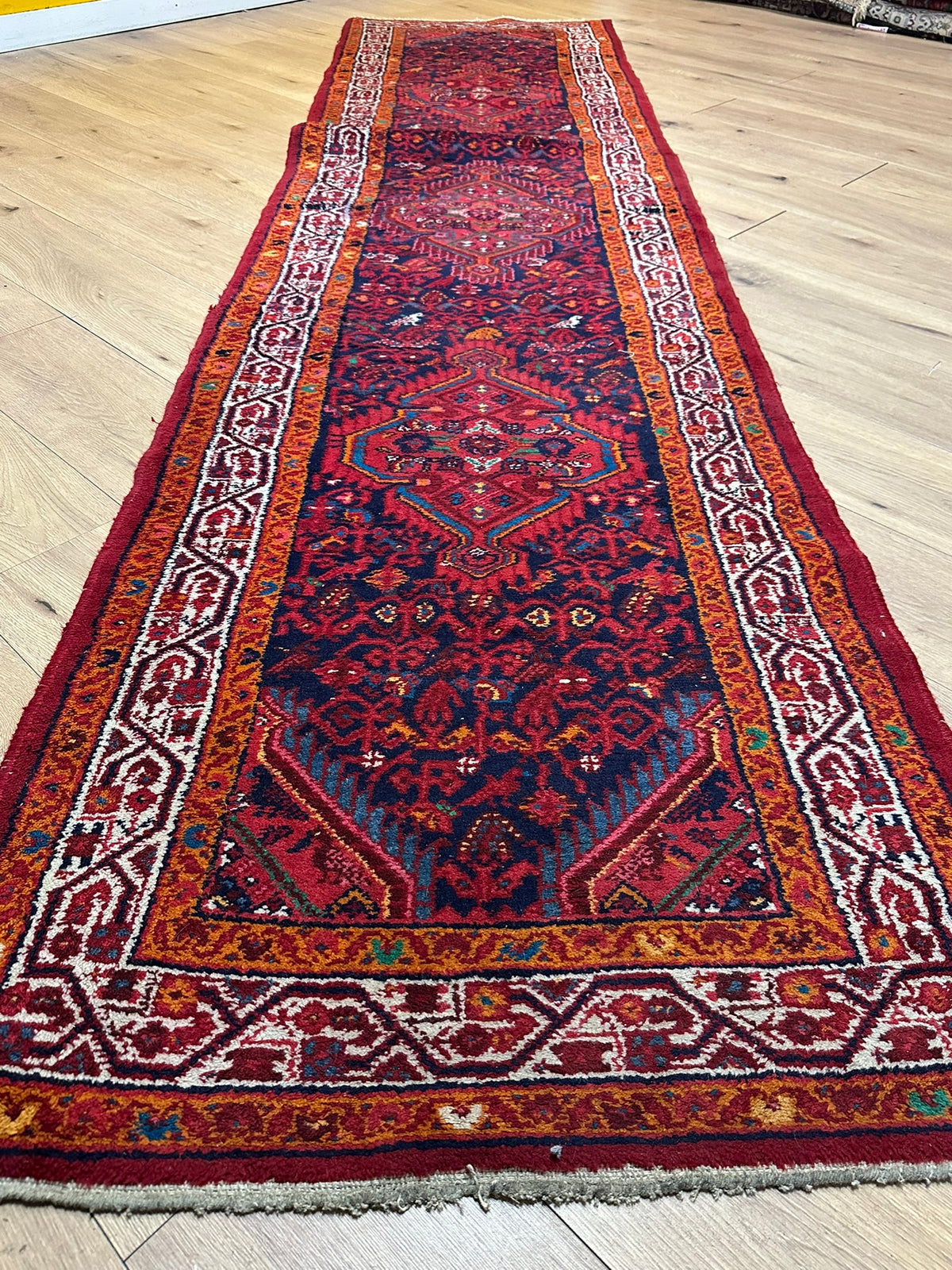 Handgeknüpfter Hamadan Orient-Läufer 317x80 cm