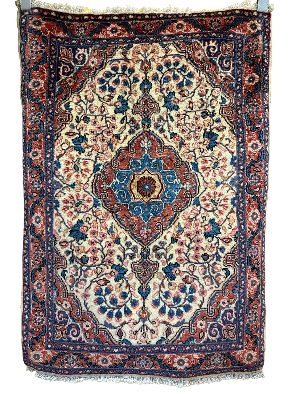 Handgeknüpfter Perser Orientteppich Sarough Art Deco - Naturfarben 104x73 cm