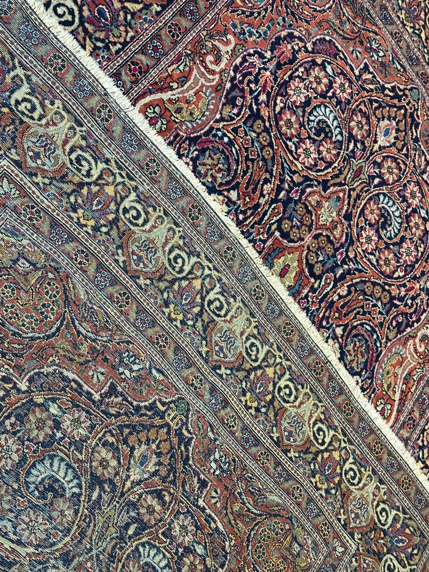 Orientteppich handgeknüpft 218x231 cm antik Isfahan Naturfarben