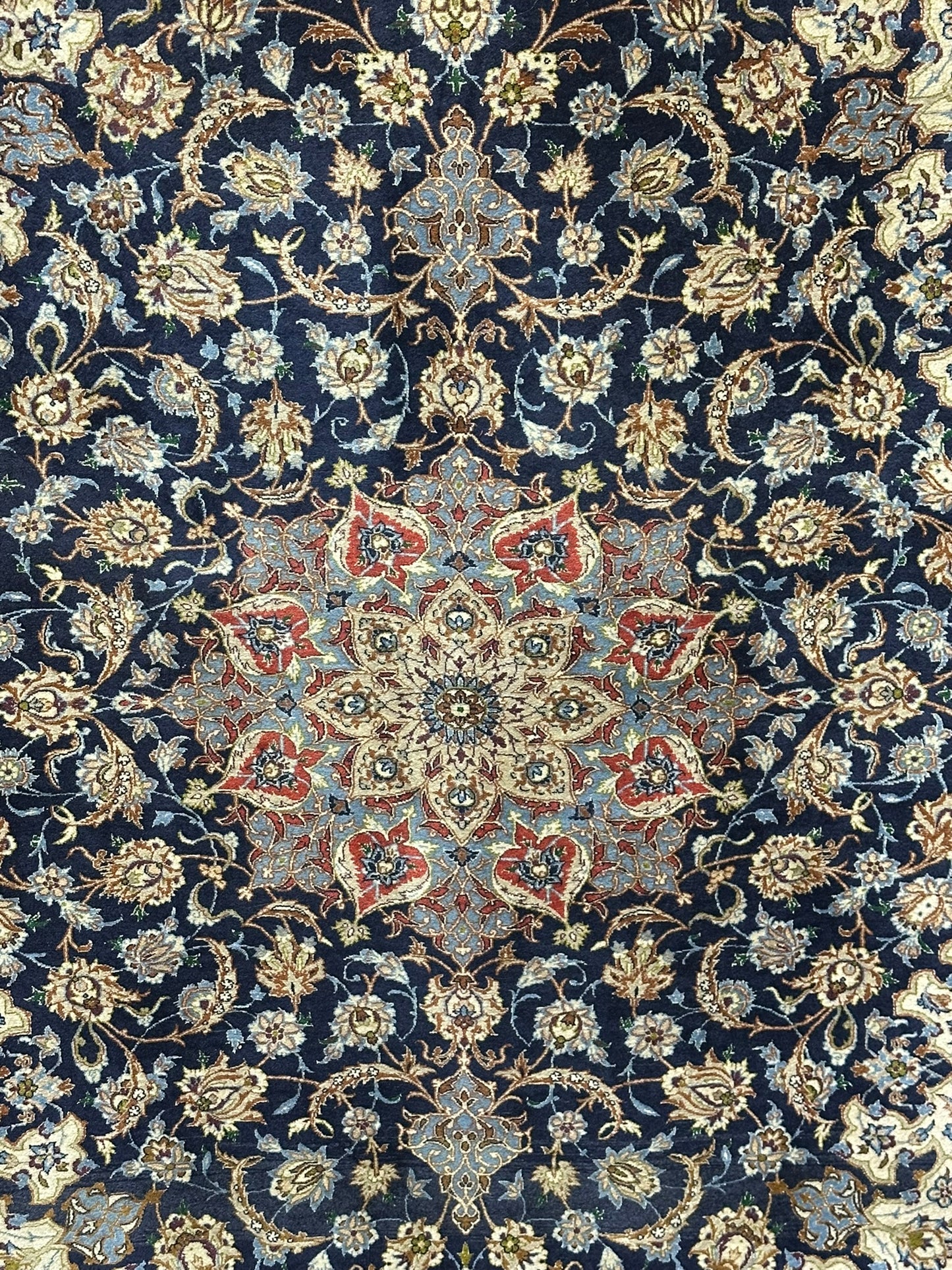 Orientteppich handgeknüpft antik Isfahan 240x162 cm Korkwolle