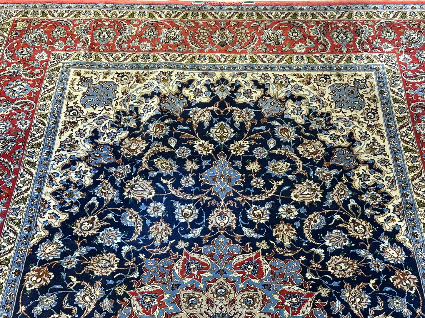 Orientteppich handgeknüpft antik Isfahan 240x162 cm Korkwolle