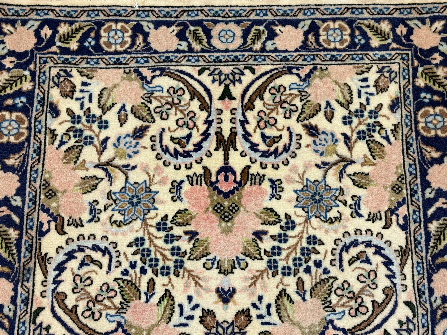 Handgeknüpfter Perser Orientteppich Sarough Art Deco  Naturfarben 100x75 cm