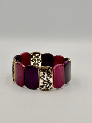 Vintage Armband in Violett mit Goldfarbenen Akzenten
