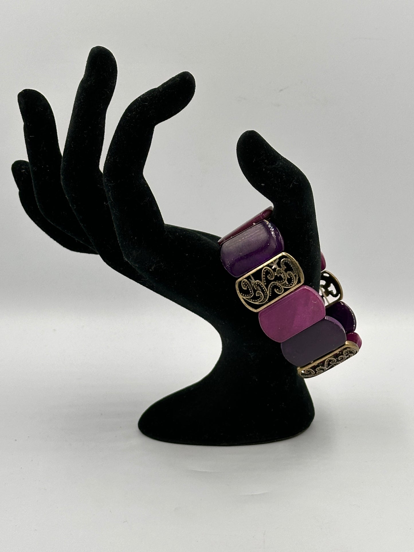 Vintage Armband in Violett mit Goldfarbenen Akzenten