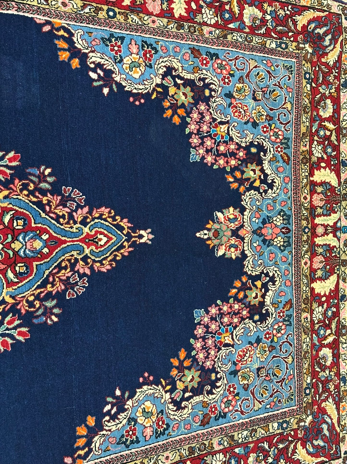 Orientteppich handgeknüpft 214x130 cm Ghom Korkwolle