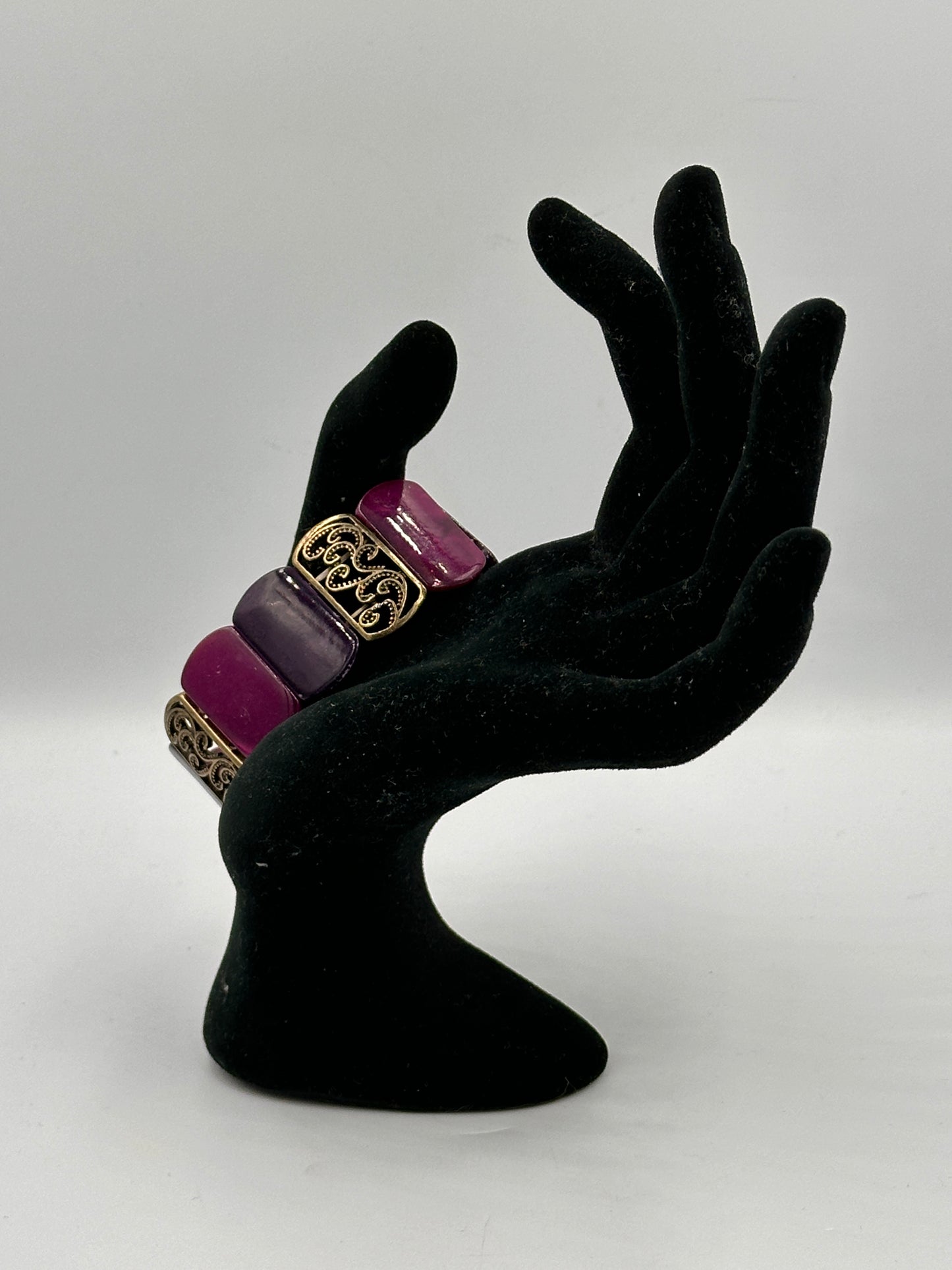 Vintage Armband in Violett mit Goldfarbenen Akzenten