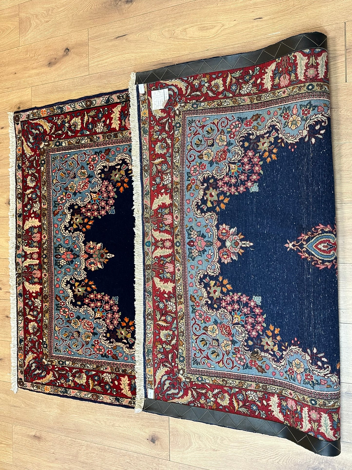 Orientteppich handgeknüpft 214x130 cm Ghom Korkwolle