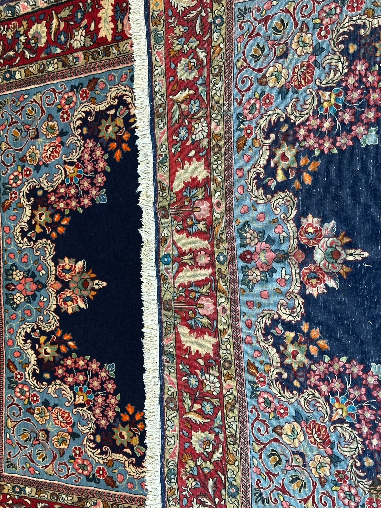 Orientteppich handgeknüpft 214x130 cm Ghom Korkwolle