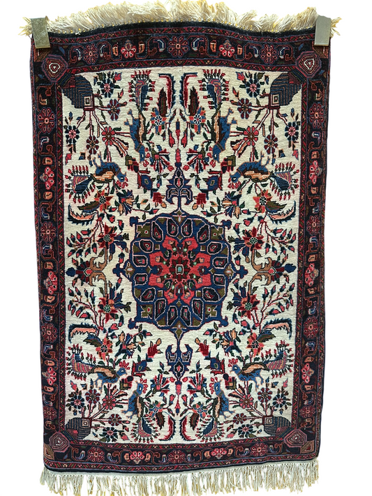 Orientteppich handgeknüpft 100x63 cm Bidjar Korkwolle