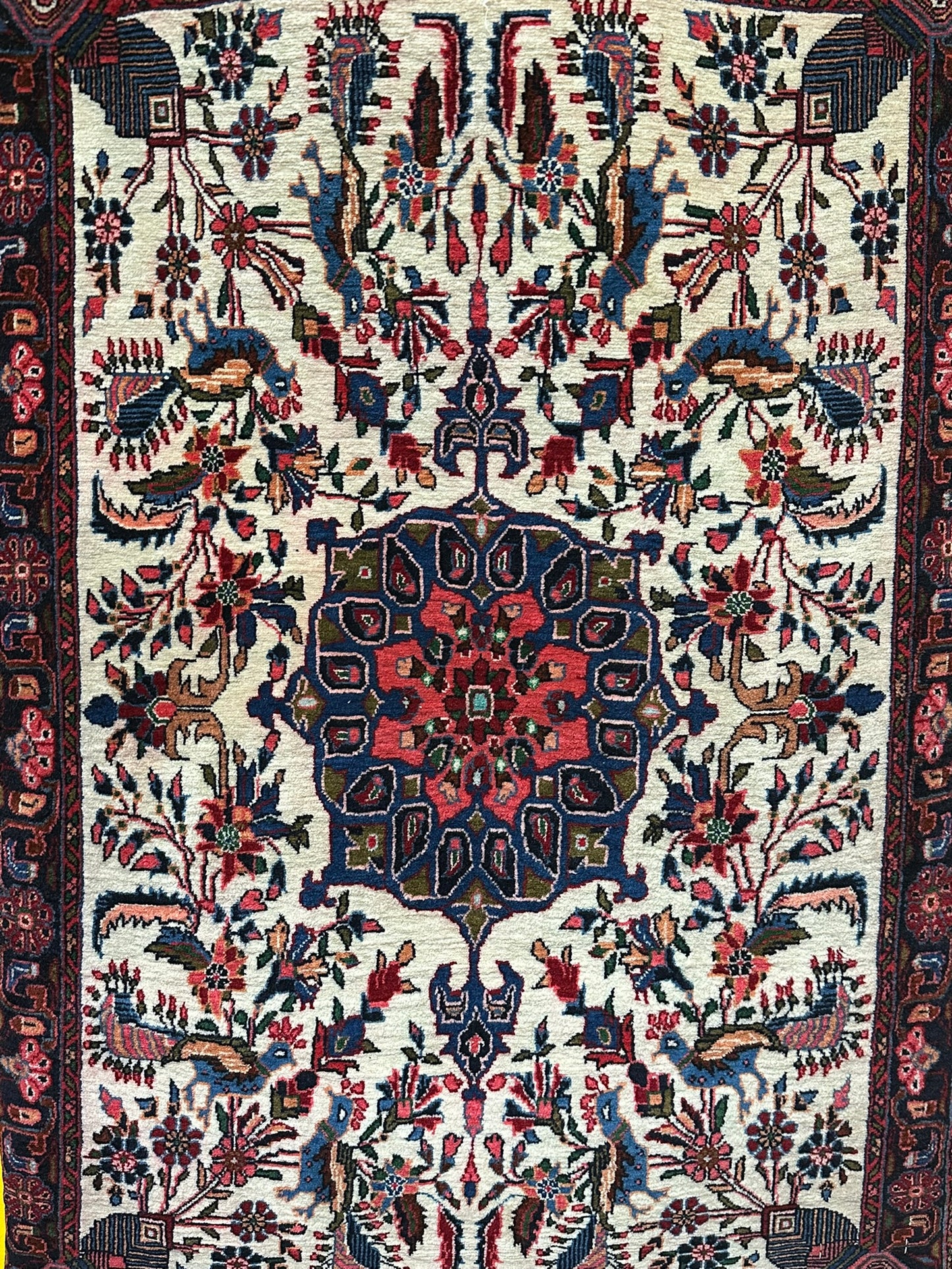 Orientteppich handgeknüpft 100x63 cm Bidjar Korkwolle