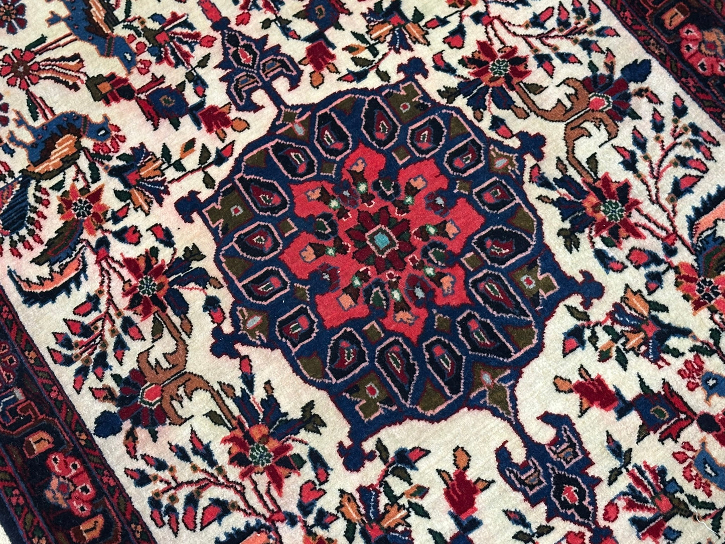 Orientteppich handgeknüpft 100x63 cm Bidjar Korkwolle