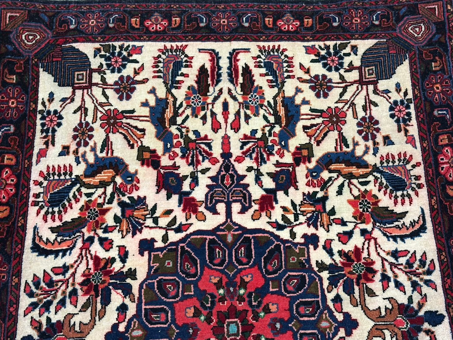 Orientteppich handgeknüpft 100x63 cm Bidjar Korkwolle