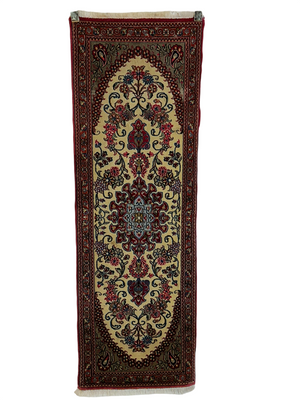 Orientteppich handgeknüpft Ghom Korkwolle 160x53 cm