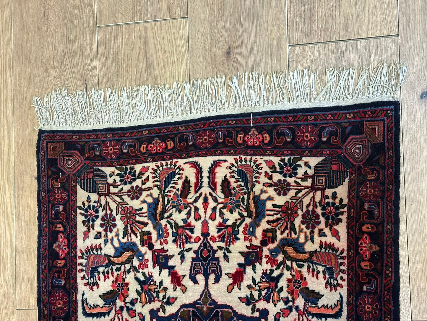Orientteppich handgeknüpft 100x63 cm Bidjar Korkwolle