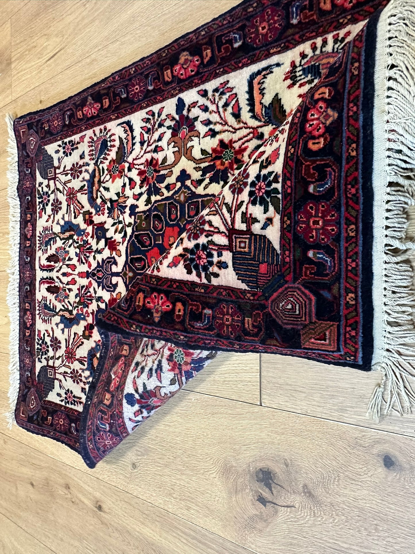 Orientteppich handgeknüpft 100x63 cm Bidjar Korkwolle