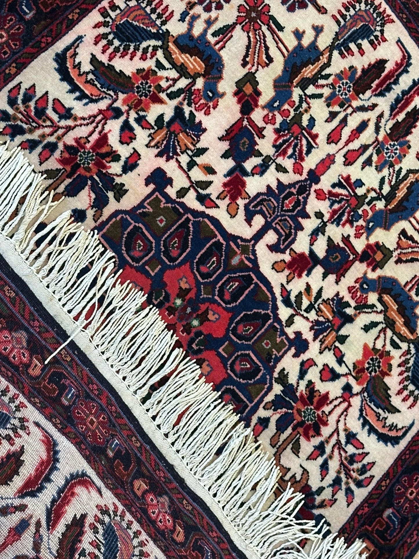 Orientteppich handgeknüpft 100x63 cm Bidjar Korkwolle