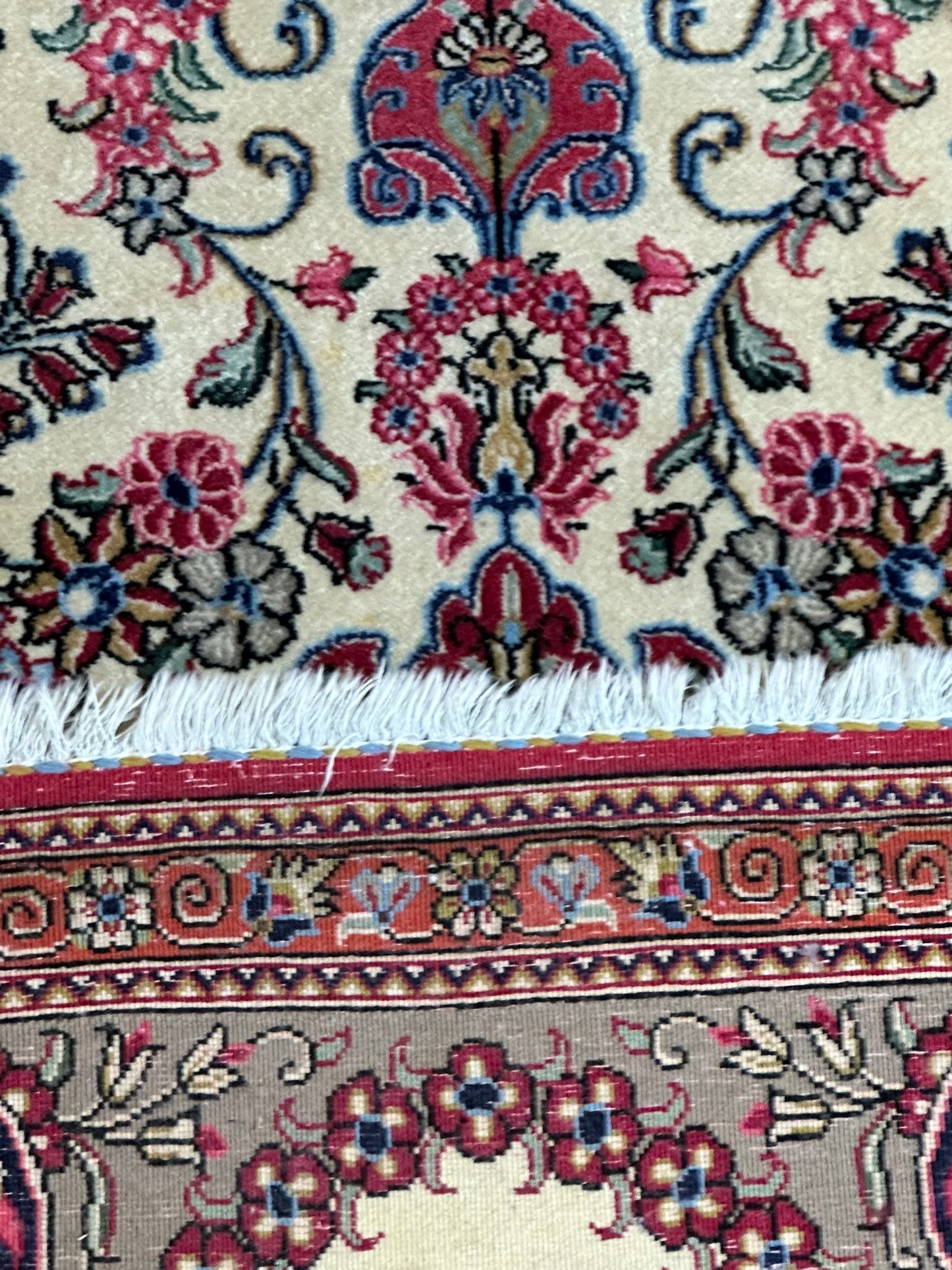 Orientteppich handgeknüpft Ghom Korkwolle 160x53 cm