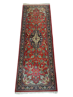 Orientteppich handgeknüpft Ghom Korkwolle 205x70 cm