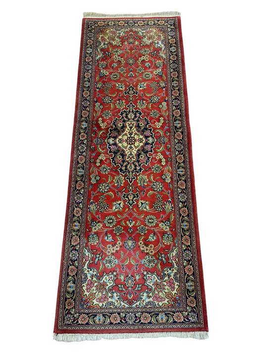 Orientteppich handgeknüpft Ghom Korkwolle 205x70 cm