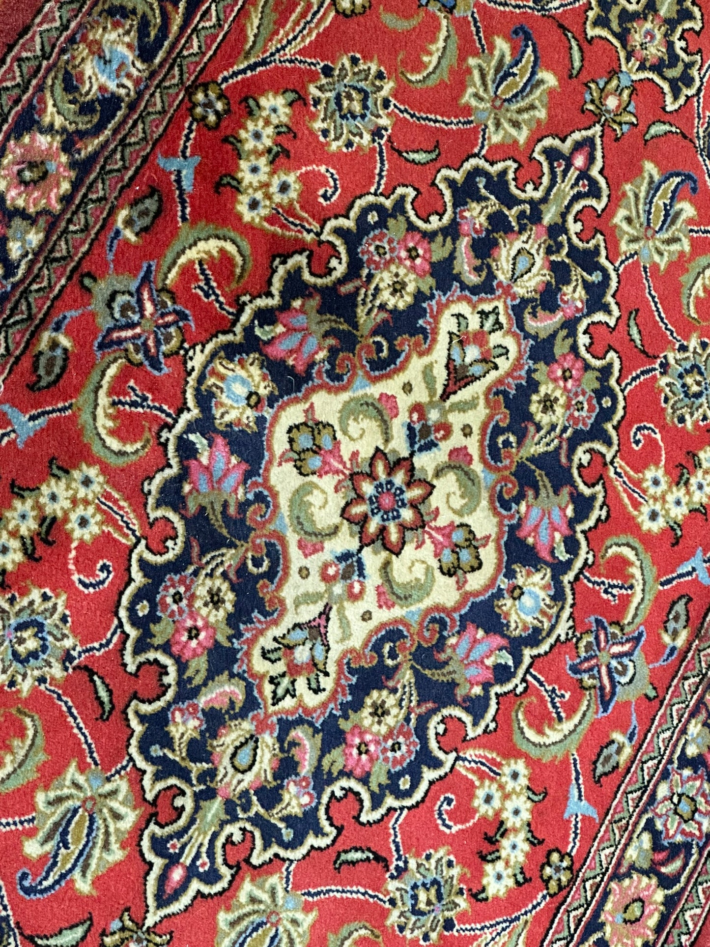 Orientteppich handgeknüpft Ghom Korkwolle 205x70 cm