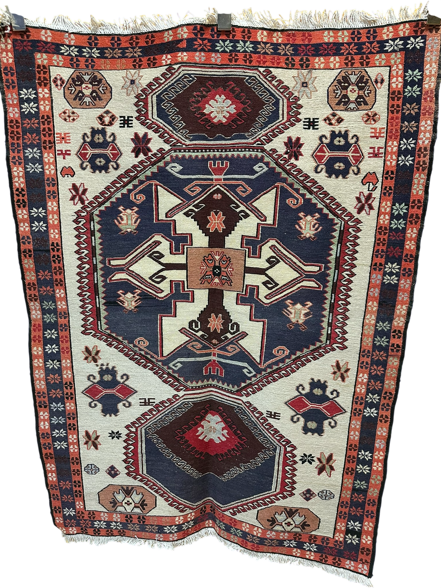 Orientteppich handgeknüpft 147x100 cm Sumack Schurwolle