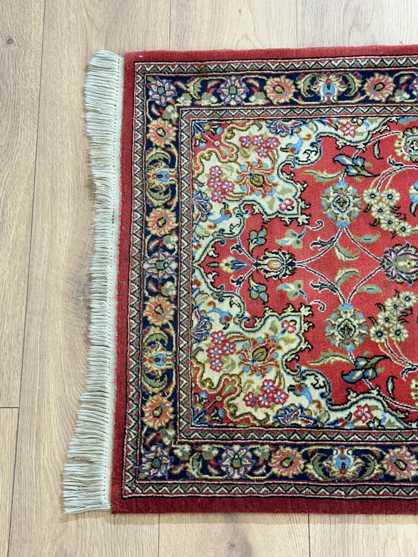 Orientteppich handgeknüpft Ghom Korkwolle 205x70 cm