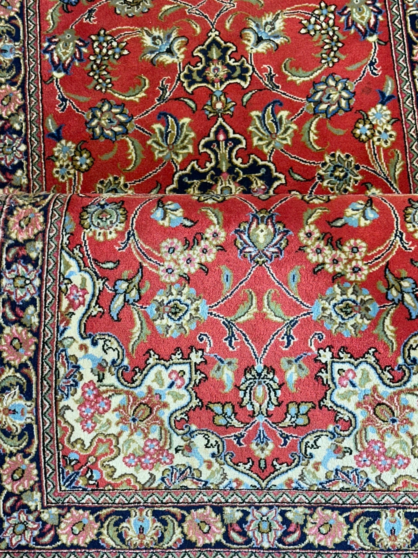 Orientteppich handgeknüpft Ghom Korkwolle 205x70 cm