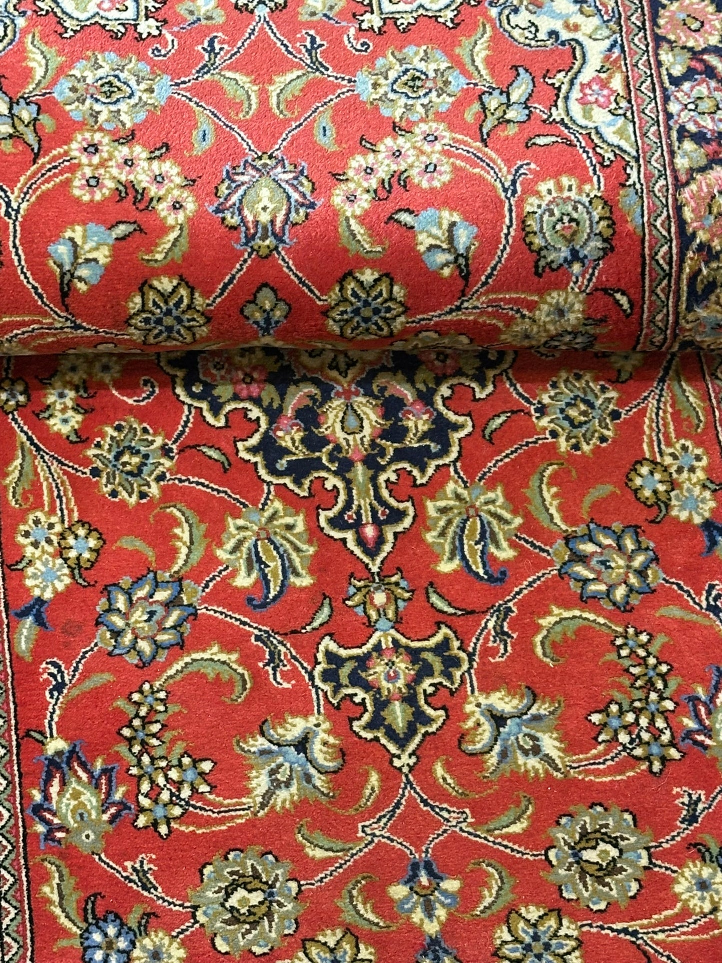 Orientteppich handgeknüpft Ghom Korkwolle 205x70 cm
