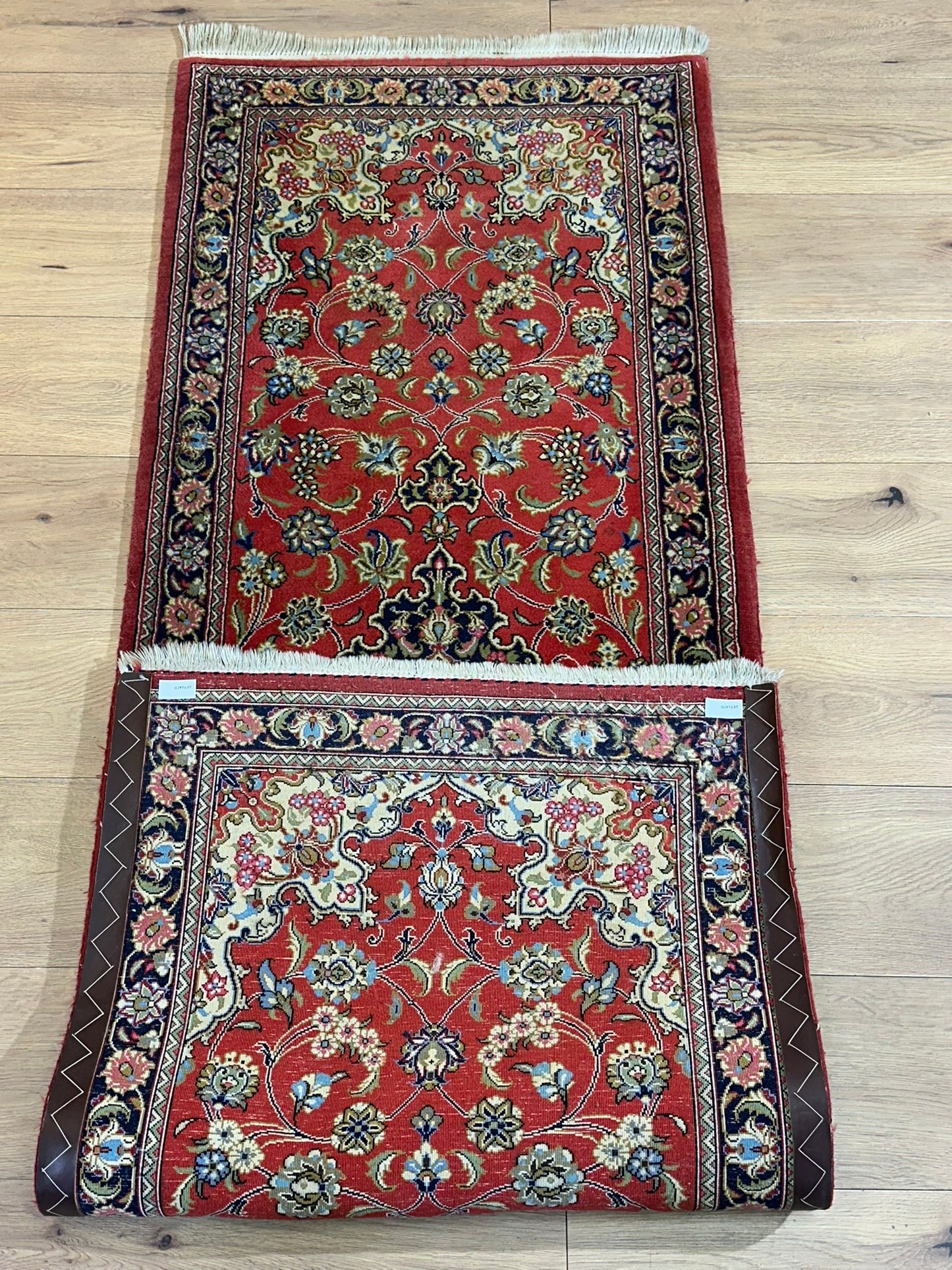 Orientteppich handgeknüpft Ghom Korkwolle 205x70 cm