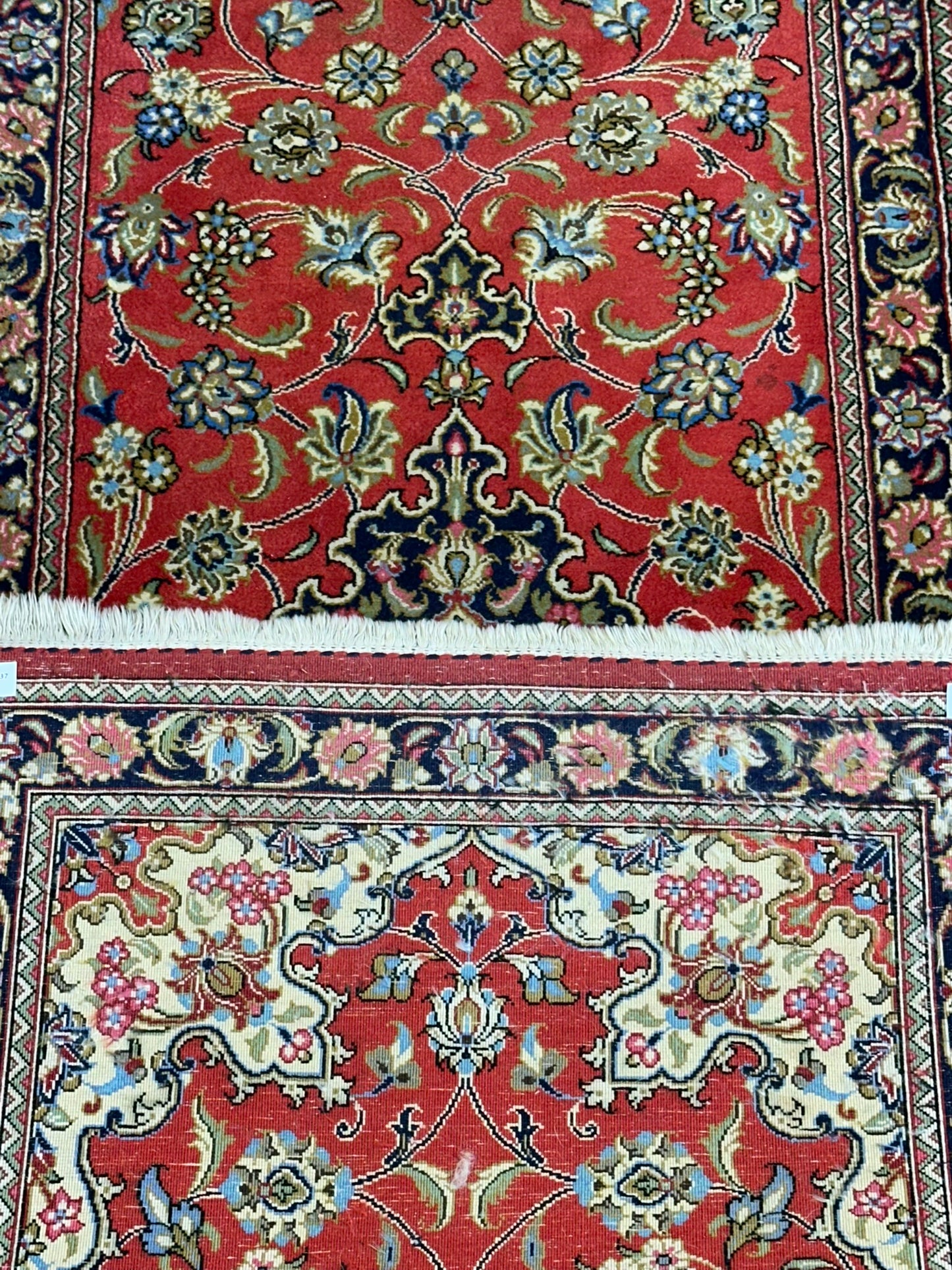 Orientteppich handgeknüpft Ghom Korkwolle 205x70 cm