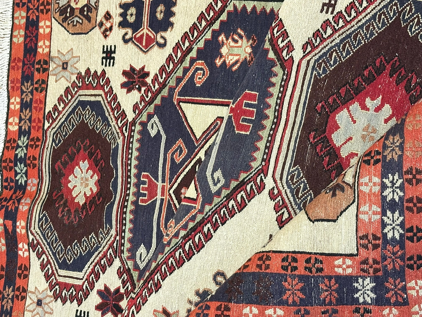 Orientteppich handgeknüpft 147x100 cm Sumack Schurwolle