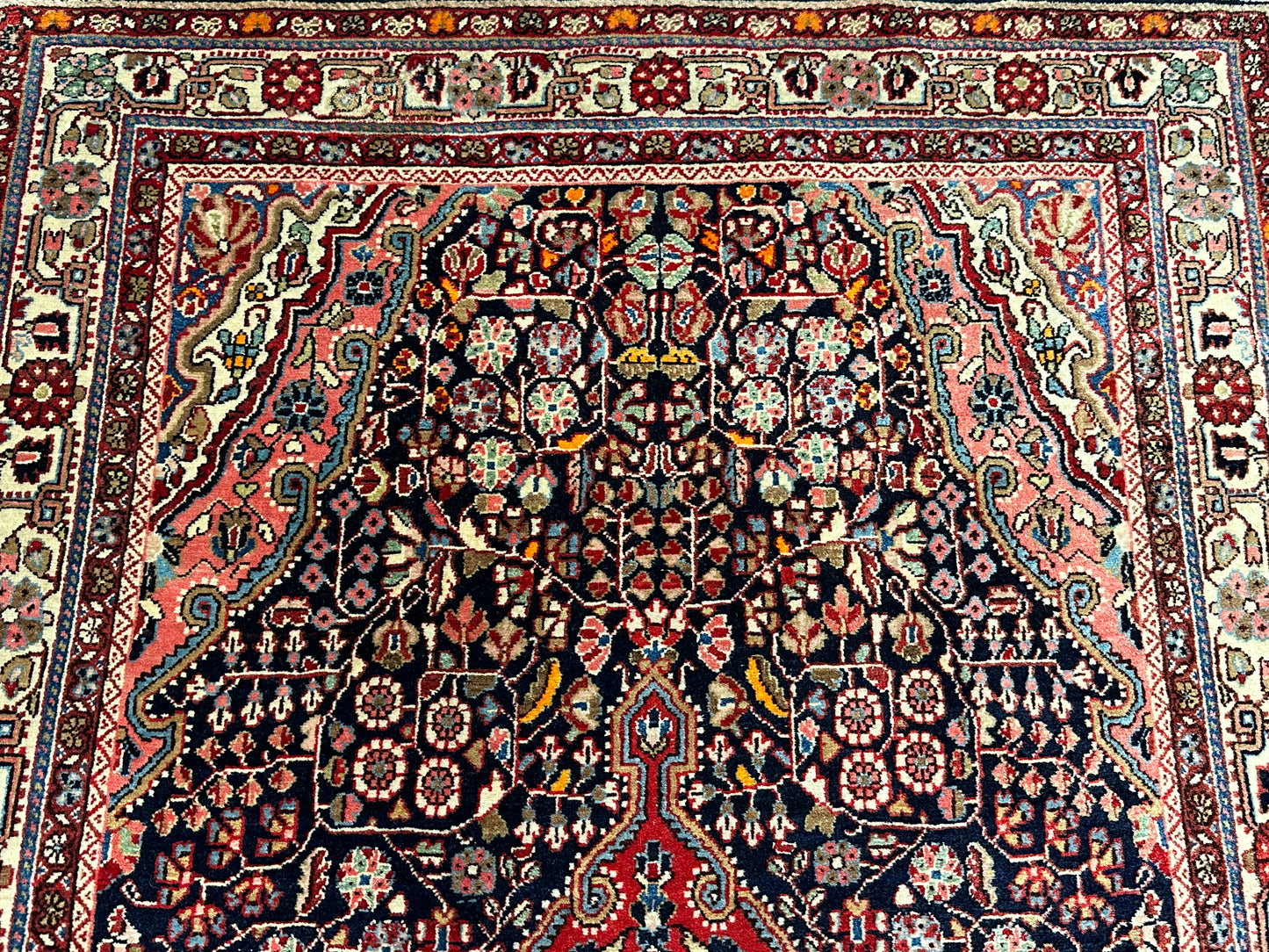 Handgeknüpfter Perser Orientteppich Sarough Medaillon Korkwolle 208x125 cm
