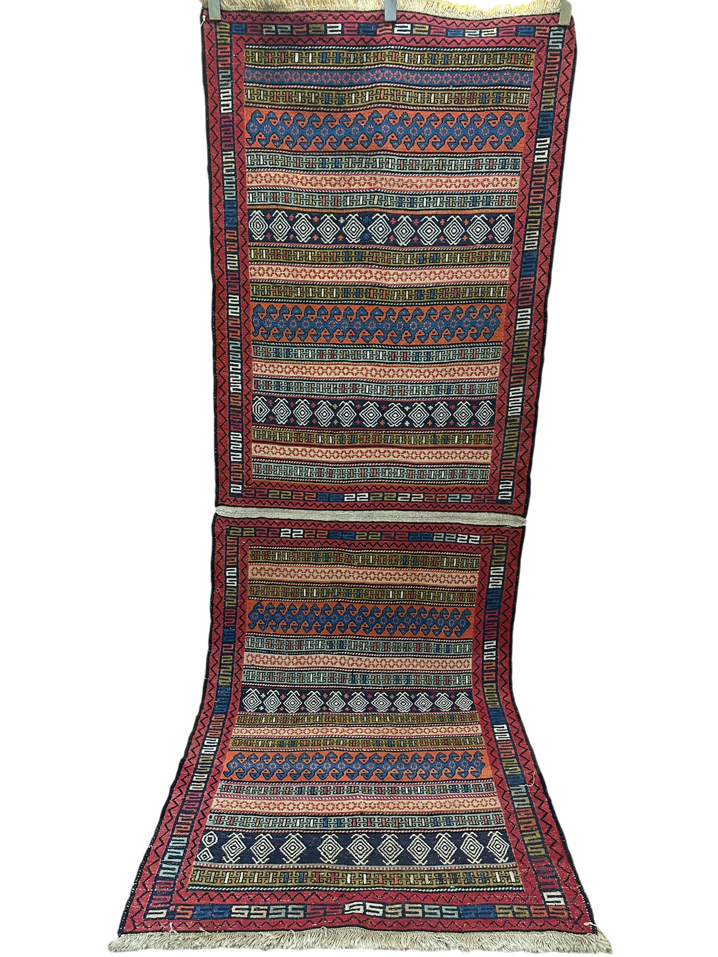 Orientteppich handgeknüpft 270x96 cm Kelim Sumack Antik