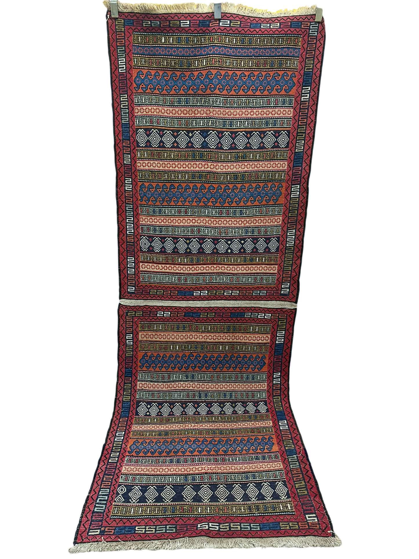 Orientteppich handgeknüpft 270x96 cm Kelim Sumack Antik