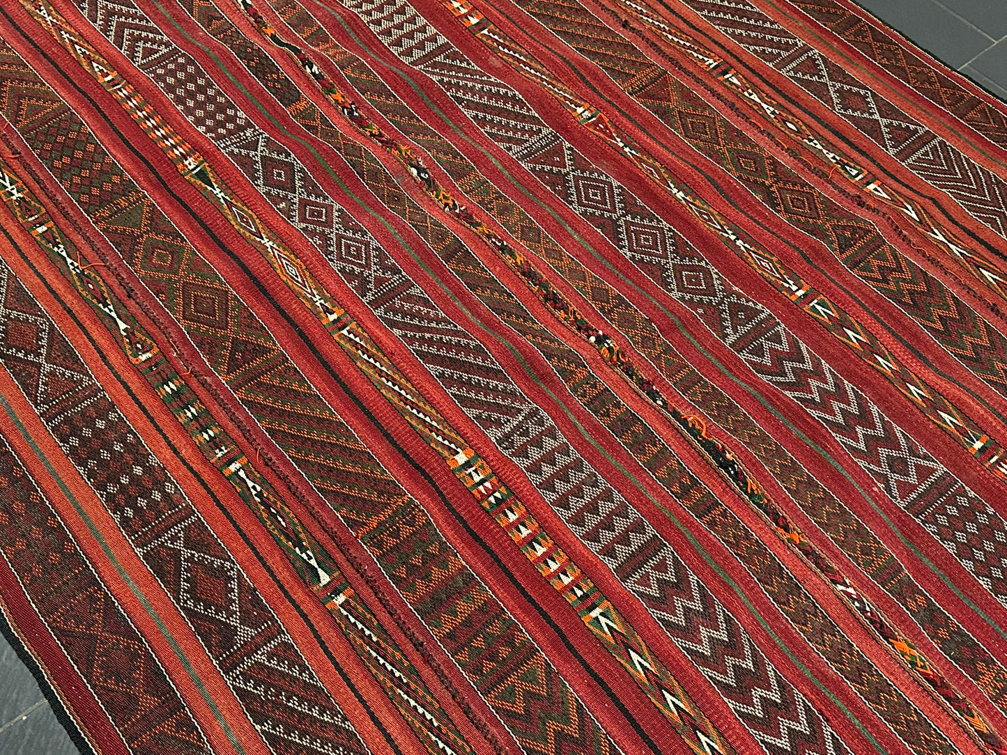 Orientteppich handgewebt Kelim Naturfarben 307x185 cm