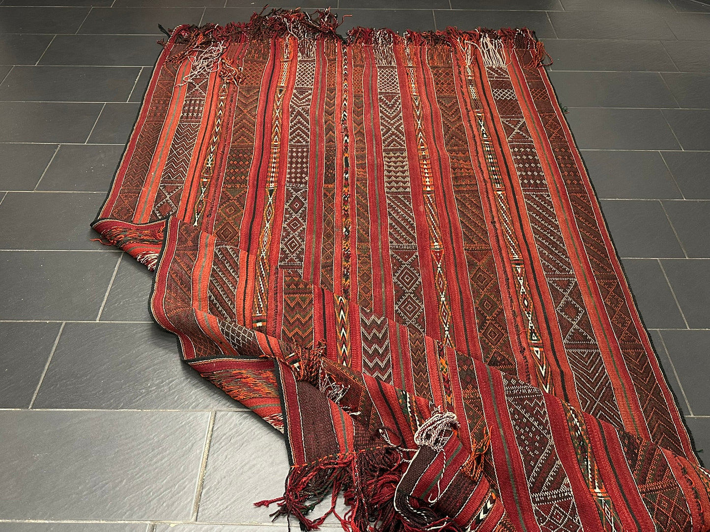 Orientteppich handgewebt Kelim Naturfarben 307x185 cm