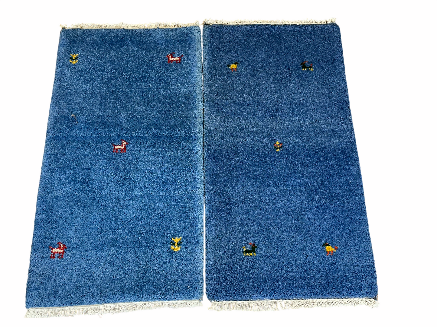 Indo Gabbeh Orientteppich handgeknüpft 125x66/123x66 cm