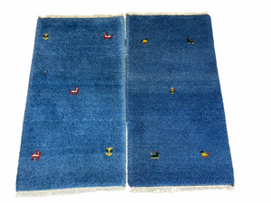 Indo Gabbeh Orientteppich handgeknüpft 125x66/123x66 cm