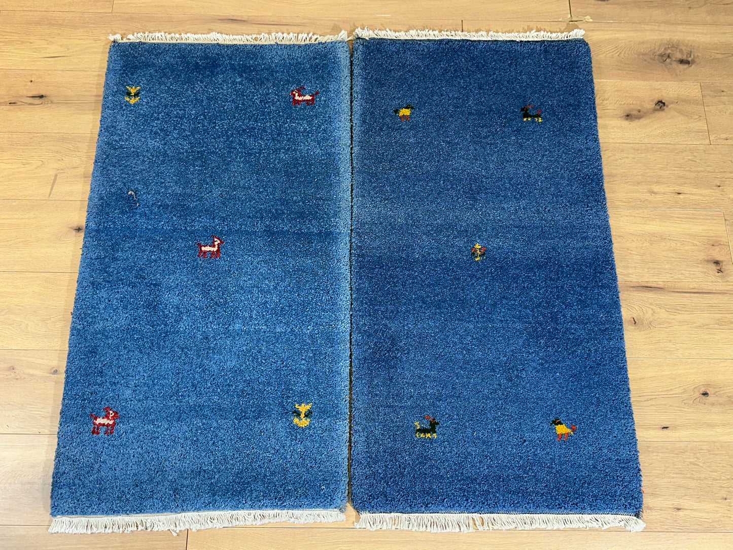 Indo Gabbeh Orientteppich handgeknüpft 125x66/123x66 cm
