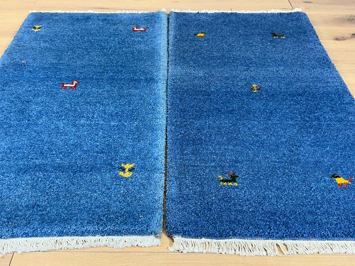 Indo Gabbeh Orientteppich handgeknüpft 125x66/123x66 cm