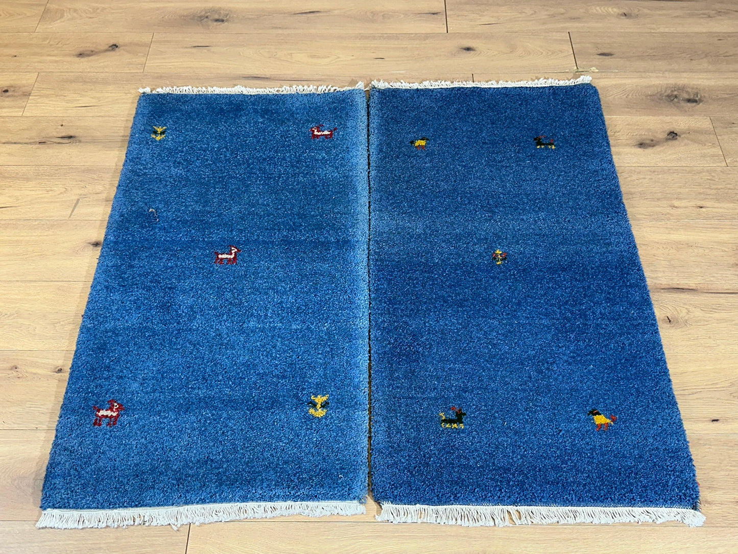 Indo Gabbeh Orientteppich handgeknüpft 125x66/123x66 cm