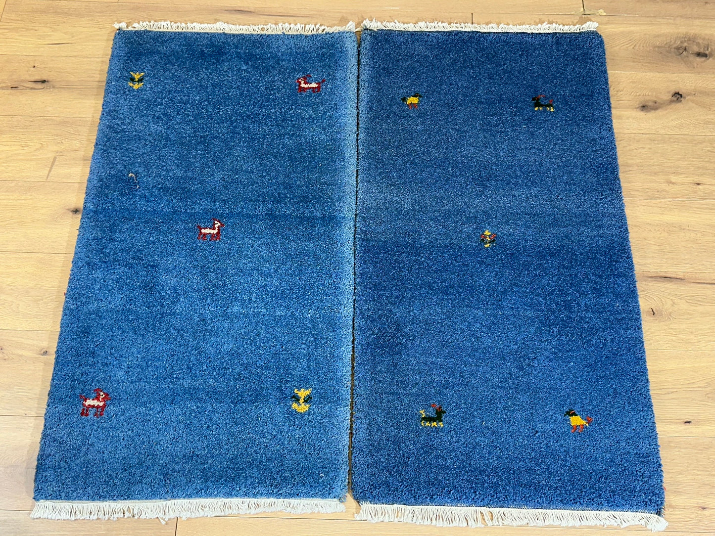 Indo Gabbeh Orientteppich handgeknüpft 125x66/123x66 cm