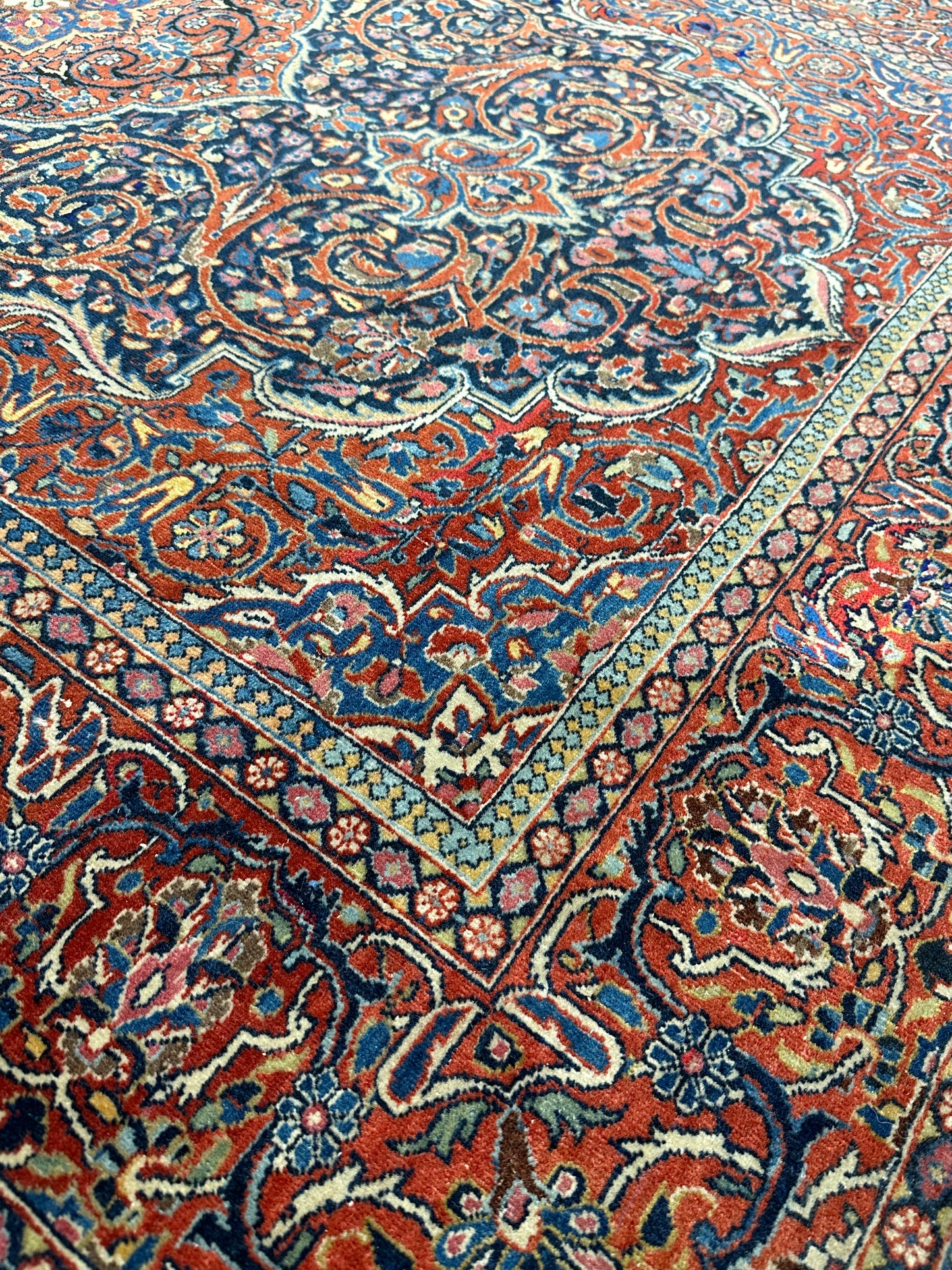 Handgeknüpfter Perser Orientteppich Antiker Feiner Ghom Sarough 212x135 cm