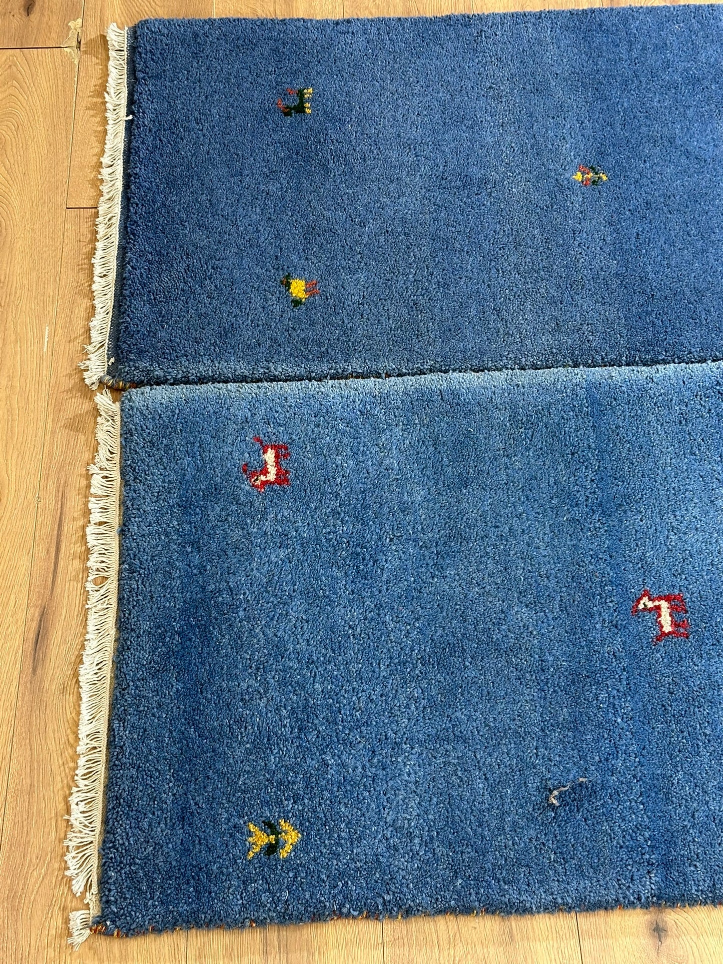 Indo Gabbeh Orientteppich handgeknüpft 125x66/123x66 cm