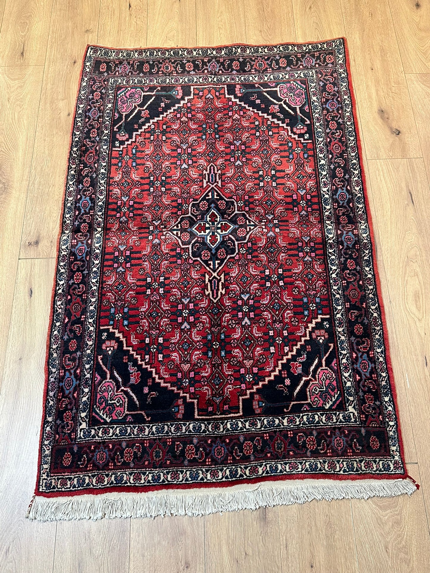 Orientteppich handgeknüpft 157x104 cm Bidjar Schurwolle