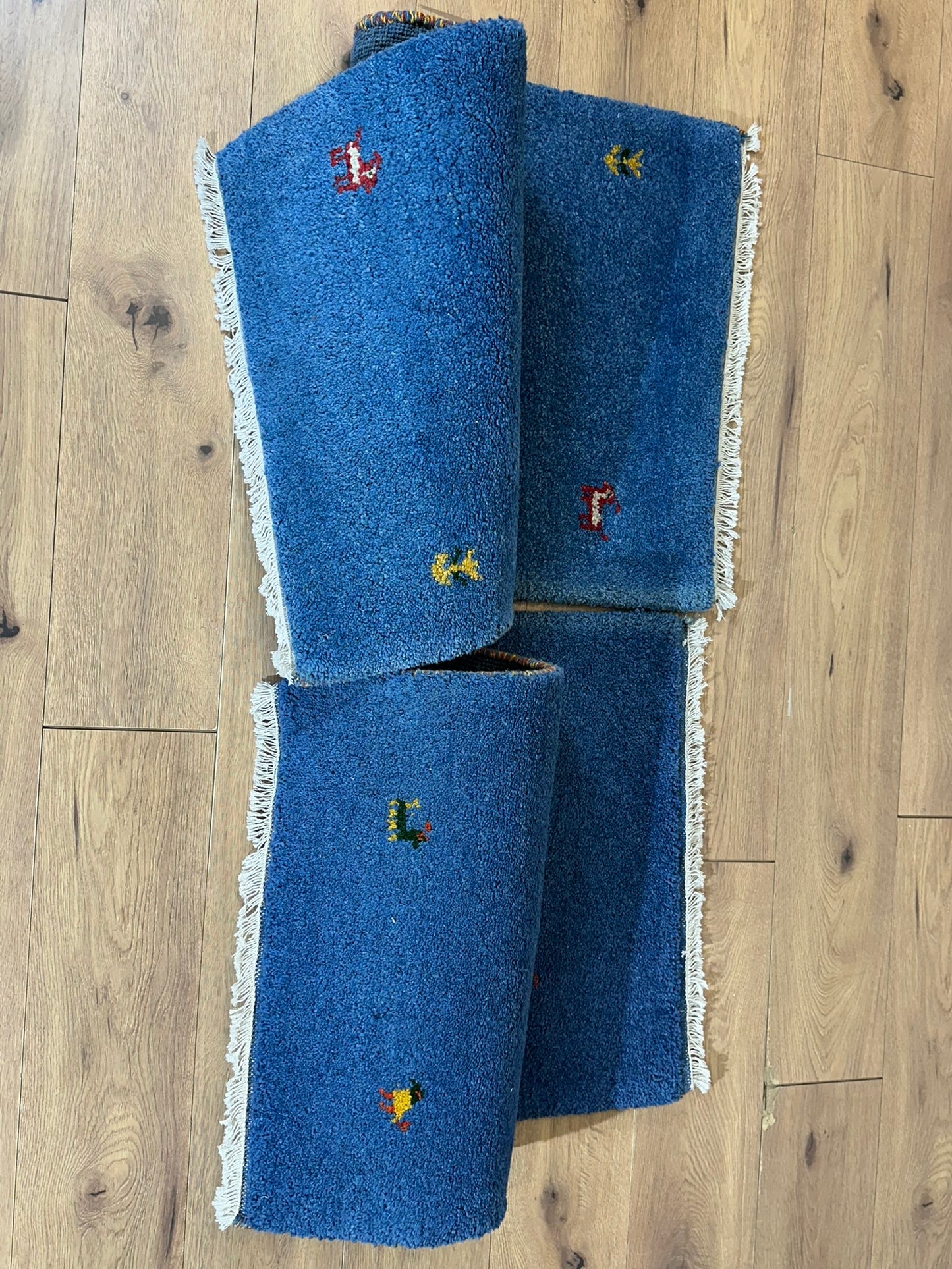 Indo Gabbeh Orientteppich handgeknüpft 125x66/123x66 cm