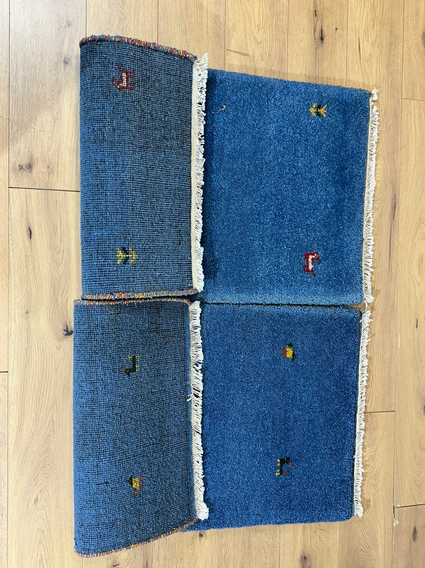 Indo Gabbeh Orientteppich handgeknüpft 125x66/123x66 cm