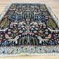Orientteppich handgeknüpft Seide Lebensbaum Tiermotiv 126x87 cm
