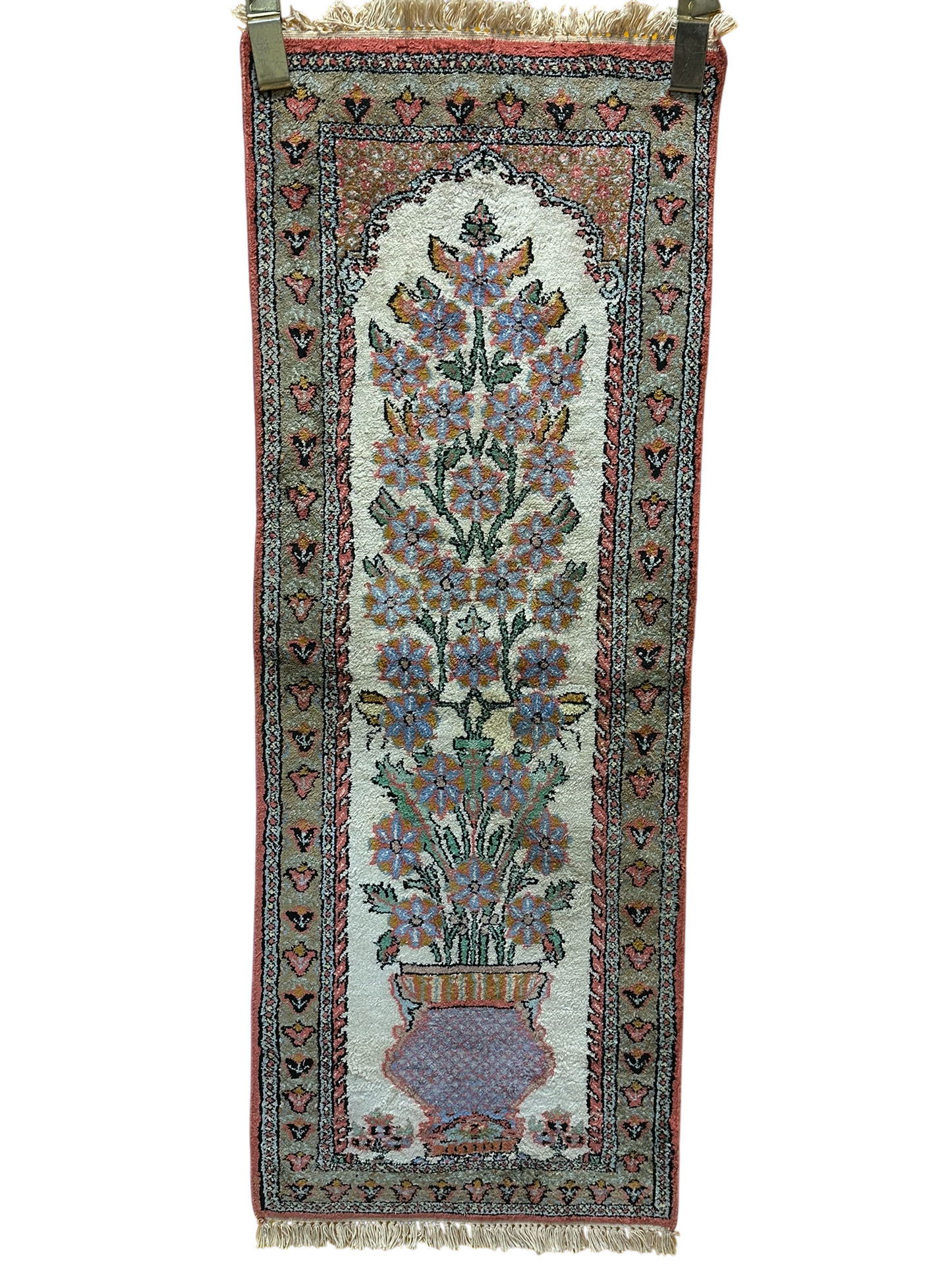 Orientteppich handgeknüpft 123x48 cm Ghom Seide